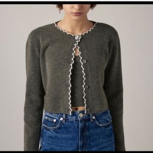 ZARA Contrasting Cardigan Set L